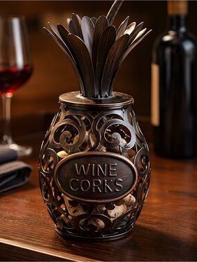 Decorative Wine Cork Holder Jar in Bronze Finish